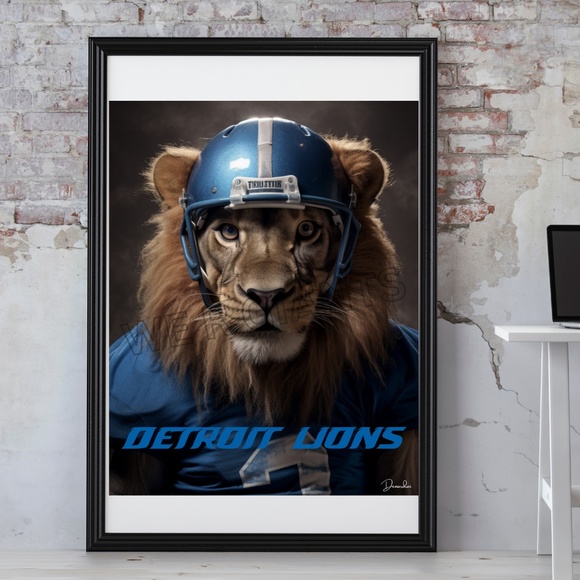 DETROIT LIONS NFL Poster Print Wall Art Wall Decor 11x14 Great Gift 4 Lions Fans - Picture 2 of 2
